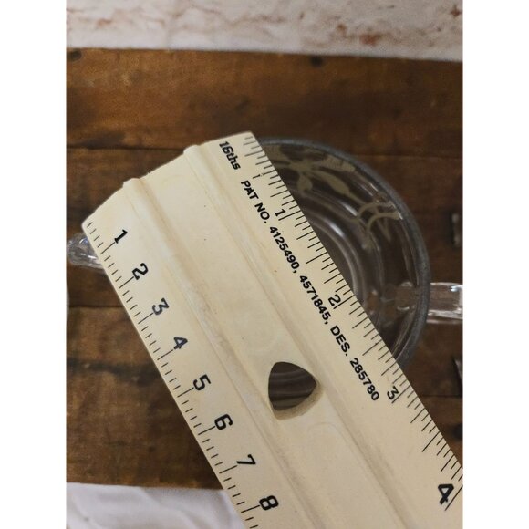 Antique Creamer & Sugar Set Clear Glass with Silver Overlay - Picture 6 of 9